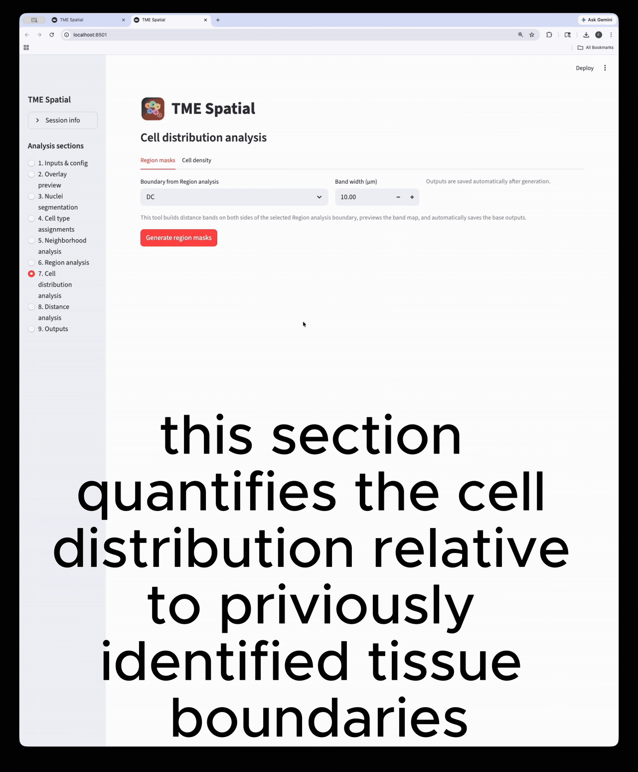 Cell distribution analysis
